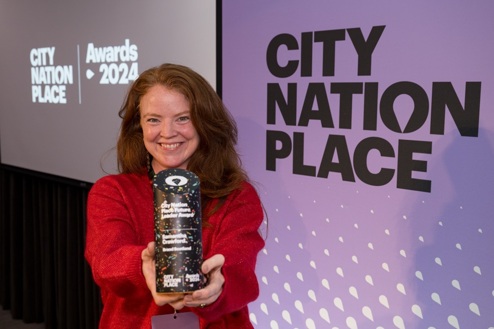 Samantha Crawford of Brand Scotland received the 2024 City Nation Place Future Leader Award