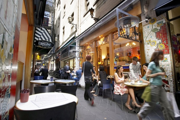 A revived laneway in central Sydney - place making example