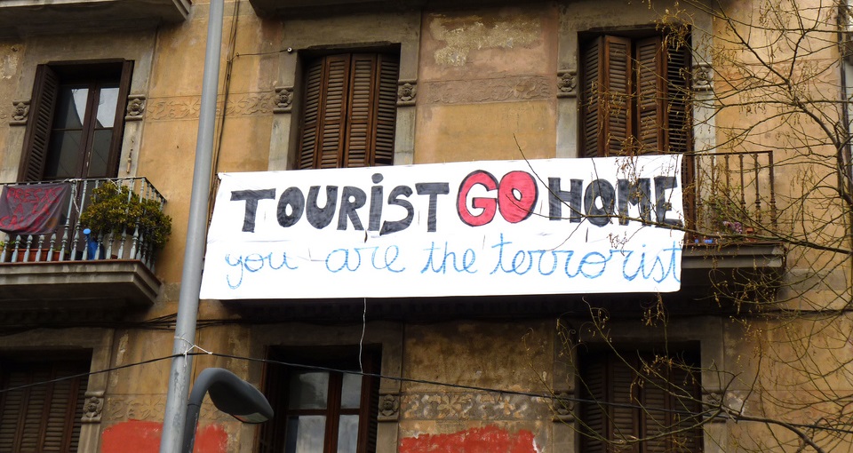 Barcelona unsustainable mass tourism protest