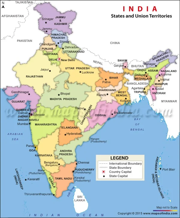 Political Map Of India States