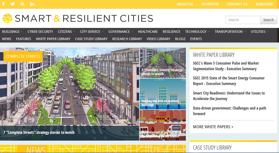 Screenshot Smart Resilient Cities Website