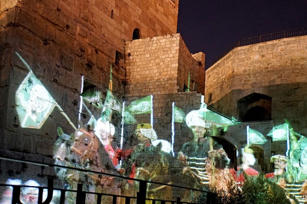 Tower of David at night